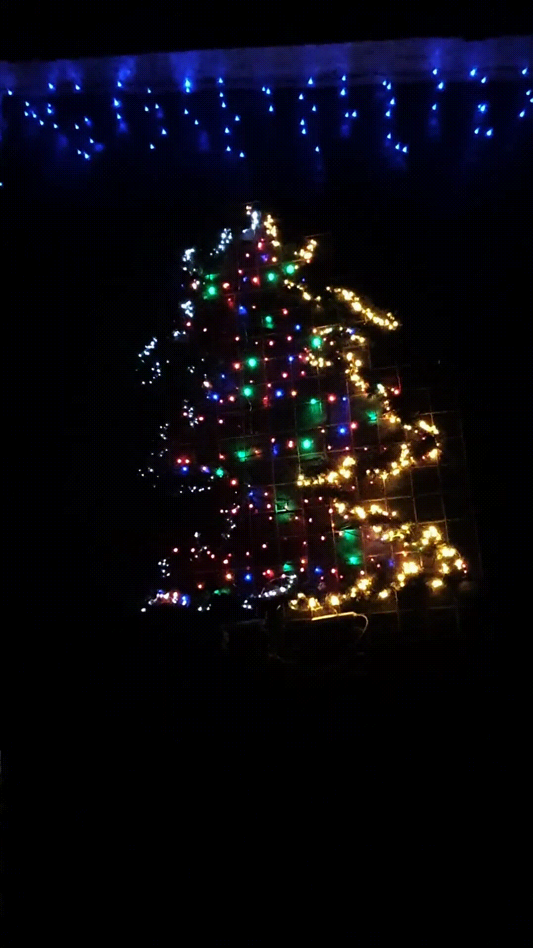 Christmas lights on a building